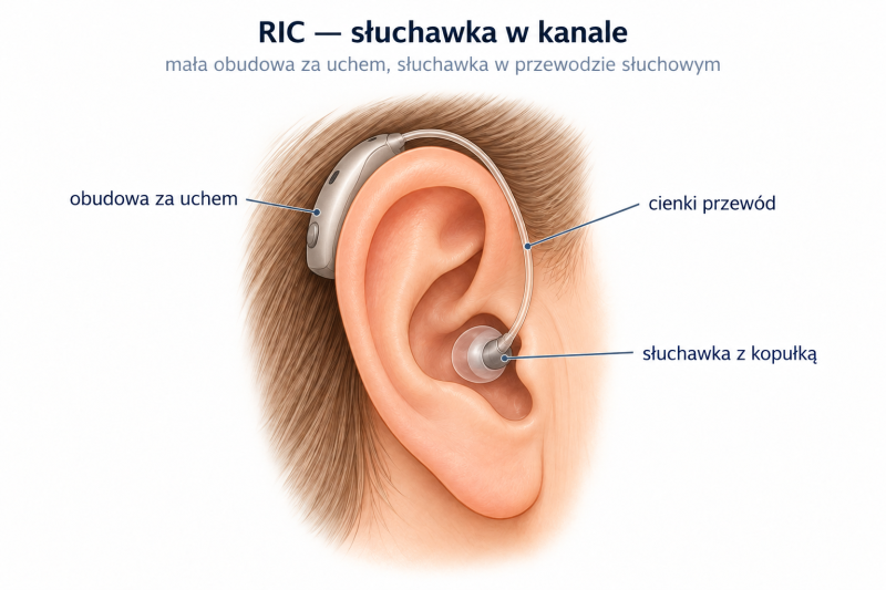 Aparat RIC - słuchawka w przewodzie słuchowym